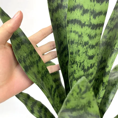 Vista 7 de Beebel Planta artificial de serpiente de 22 pulgadas, Sansevieria falsa, agave falso, plantas en maceta, vegetación de plástico para el hogar Verde