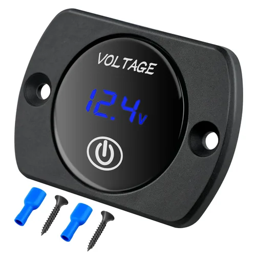 Vista 8 de Nilight Panel de voltímetro de pantalla digital LED DC12V Panel redondo digital impermeable VoltVolt Tester Gauge para barco, vehículo marino