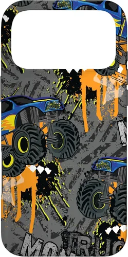 Vista 22 de Funda para iPhone 17 con diseño de Monster Truck Lover para hombres y niños