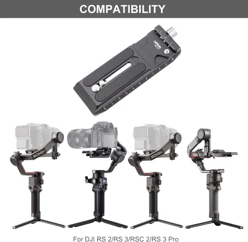 Vista 5 de Leftfoto Placa de liberación rápida para estabilizador de cardán DJI RS2/RS3/RS3-PRO/RSC2, con abrazadera estilo Arca Swiss