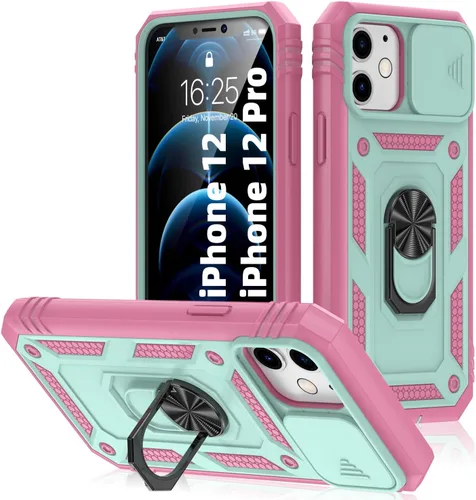 Vista 20 de Korecase Diseño para iPhone 12 Pro Max Kickstand Funda con cubierta de cámara de grado militar Caída de doble capa de cuerpo completo Protección a