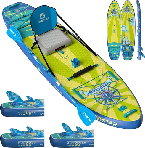 Vista 8 de iTAOSTAR Journey Tabla de Paddle de 11'6" / 11'×34" / 11'×35" Extra Ancha, Accesorios Premium de Tabla SUP Todo-en-Uno, Aletas Personalizadas