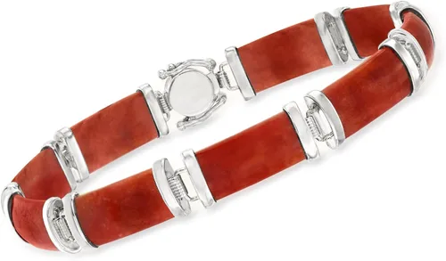 Vista 3 de Ross-Simons - Pulsera de buena fortuna de jade en plata de ley