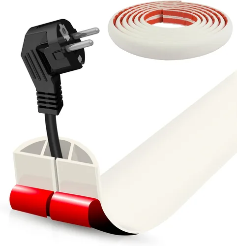 Vista 30 de Cubierta autoadhesiva para cables de suelo, gestión de cables de 3.3 pies, protector de tira de extensión para cables, evita tropiezos de cables
