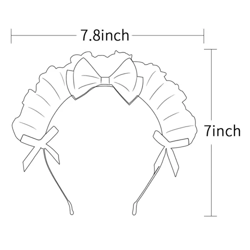 Vista 2 de C-ZOFEK Diadema de criada francesa para mujer, cinta de encaje, kawaii, diadema para disfraz de cosplay