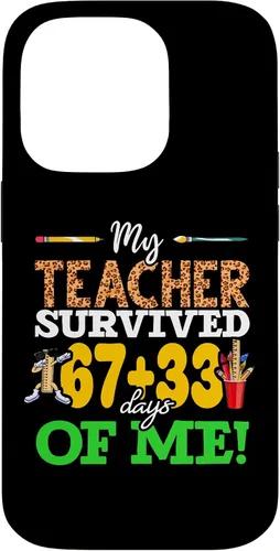 Vista 17 de My Teacher Survived 67+33 Days of Me Dab 100 Days of School Case for iPhone 17