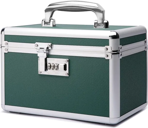 Vista 15 de Caja de medicamentos con cerradura con estuche de almacenamiento portátil, 10.2 x 6.8 x 6.8 pulgadas, organizador de bloqueo de medicamentos a