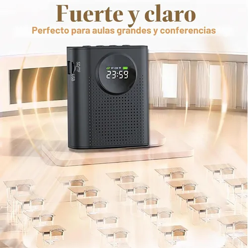 Vista 5 de BSONE Amplificador de voz con micrófono inalámbrico para profesores - Sistema PA portátil Bluetooth con clip con micrófono de solapa y altavoz