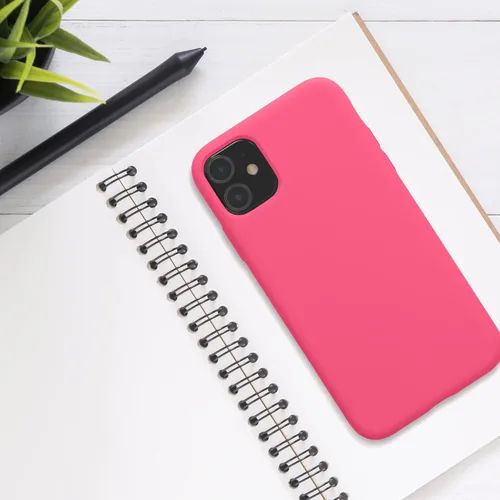 Vista 2 de kwmobile Funda compatible con Apple iPhone 11 - Funda protectora de silicona TPU suave y delgada - Rosa impresionante