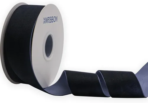 Vista 22 de Cinta de terciopelo negro de un solo lado, carrete de 1 pulgada por 10 yardas