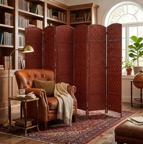 Vista 23 de Legacy Decor 8 Panels Room Divider Privacy Partition Screen Bamboo Fiber Natural Color 5.9 ft High X 11.7 ft Wide