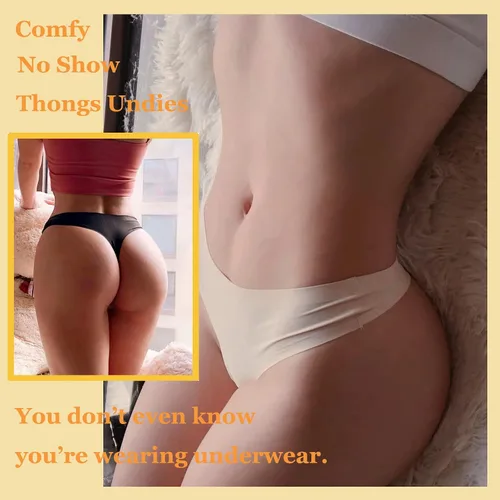 Vista 3 de Bolivelan Womens Mid-Rise Seamless Thongs Comfy Underwear G-Strings Panties