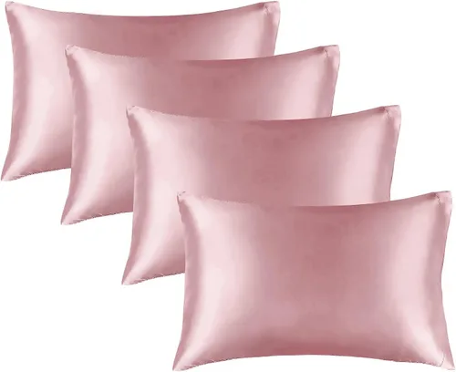 Vista 16 de BEDELITE Funda de almohada de satén para cabello y piel, súper suave y refrescante similar a las fundas de almohada de seda, paquete de 2 con cierre