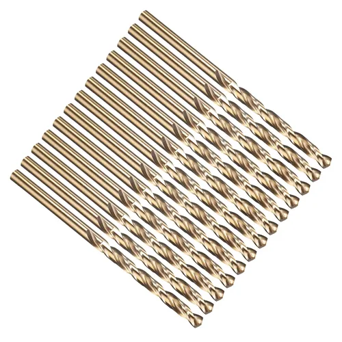 Vista 296 de PATIKIL Broca Jobber de 0.039 in, vástago recto M35 cobalto 5% acero de alta velocidad 135° acabado dorado para metal duro de acero inoxidable - 2