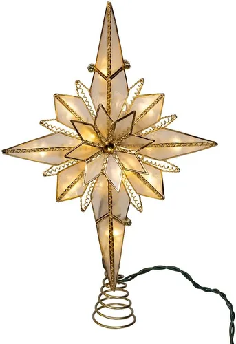 Vista 3 de Kurt Adler estrella de Belén para la punta del árbol de Navidad, con 10 luces, de 10 pulgadas