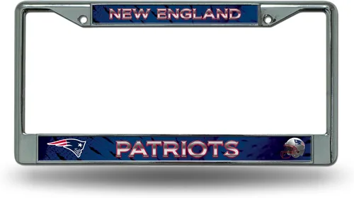 Vista 22 de Rico Industries NFL Fan Shop - Marco de matrícula cromado estándar Color del