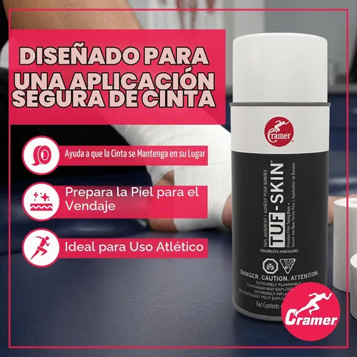 Vista 2 de Cramer Base de cinta para cinta atlética, adherente para cinta de kinesiología, leotardos de gimnasia