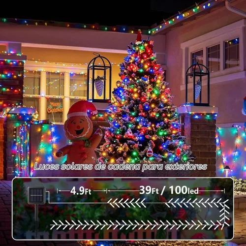Vista 6 de SyouHome - Guirnalda de luces solares para exteriores, paquete de 6 600 luces LED solares de Navidad Varios