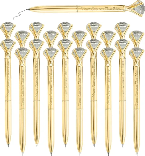 Vista 13 de Bolígrafos personalizados de diamantes personalizados con nombre a granel de metal de cristal grabado, bolígrafos divertidos brillantes a granel