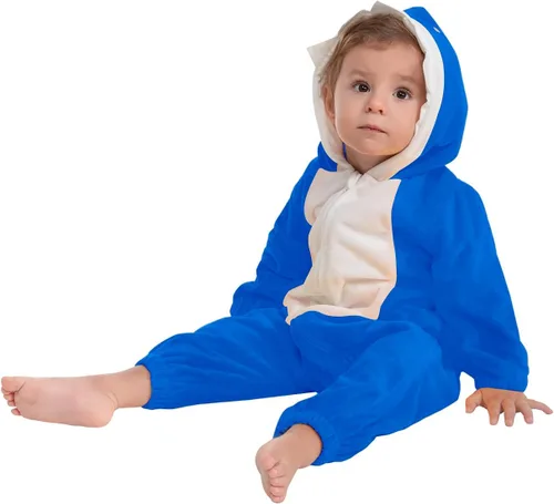 Vista 2 de HSCTEK Disfraz de tiburón para bebé, recién nacido, bebé y niño pequeño Azul