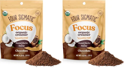 Vista 9 de Four Sigmatic Focus Chocolate Coffee Creamer Crema de café sin lácteos orgánica con Lion’s Mane y Vitamina B12 Chocolate, 4.23 oz