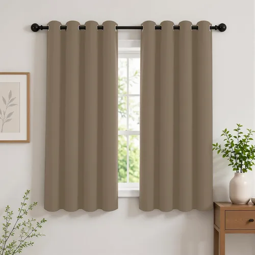 Vista 88 de Cortinas de oscurecimiento de habitación de 45 pulgadas de largo para dormitorio y sala de estar, cortinas térmicas aislantes con ojales