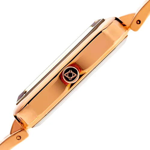 Vista 3 de Akribos XXIV - Reloj rectangular de diamantes para mujer con pulsera de joyería a juego AK995