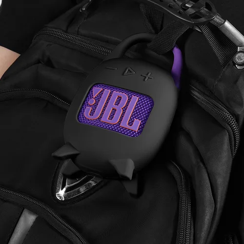 Vista 7 de Geiomoo Funda de transporte de silicona para JBL Clip 5, funda protectora portátil resistente a rayones y golpes (negro)