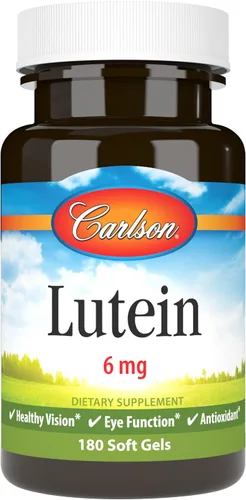 Vista 8 de Carlson - Luteína, 6 mg, visión saludable y función ocular, antioxidante, 60 cápsulas blandas