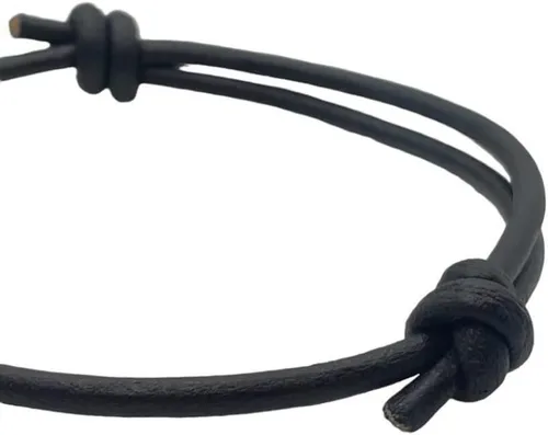 Vista 21 de 3 mm Men Genuine Leather Bracelet - Handmade Adjustable Cuff, Mens Minimalism Leather Wrap Wristband, Simple Accessories, Premium Leather, Women