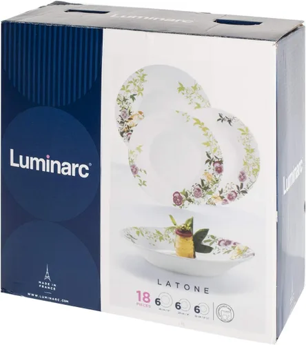 Vista 2 de Luminarc Vajilla Pack de 18 2.0x2.0x8.3 in Multicolor