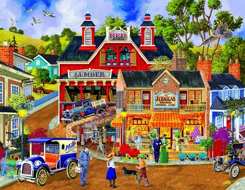Vista 3 de SUNSOUT INC - Jerrigan Bros General Store - Rompecabezas de 1000 piezas grandes por artista: Joseph Burgess - Tamaño acabado 27" x 35" - MPN # 38971