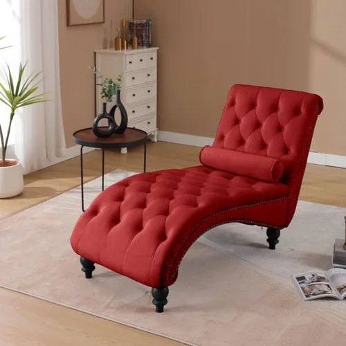Vista 8 de Tumbona para interiores, sillón con botones para dormitorio Beige