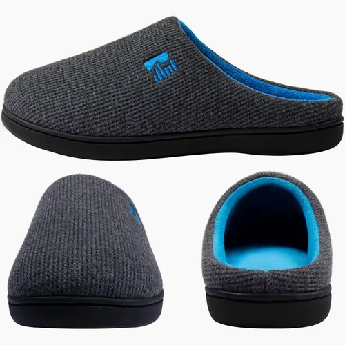 Vista 3 de Pantuflas RockDove para hombre de espuma viscoelástica, dos tonos