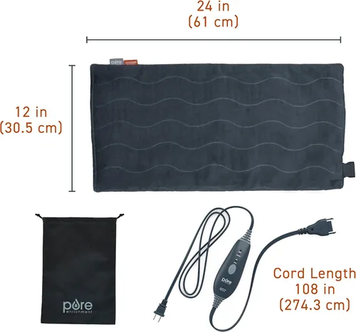 Vista 8 de Pure Enrichment PureRelief Pro - Almohadilla térmica XL de infrarrojo lejano, alivio muscular para dolor de espalda, cuello, hombros y rodilla