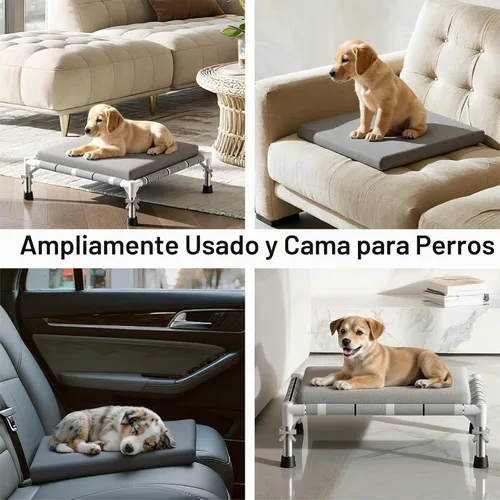 Vista 6 de Cama elevada para perros con cojín, camas elevadas de enfriamiento para perros al aire libre