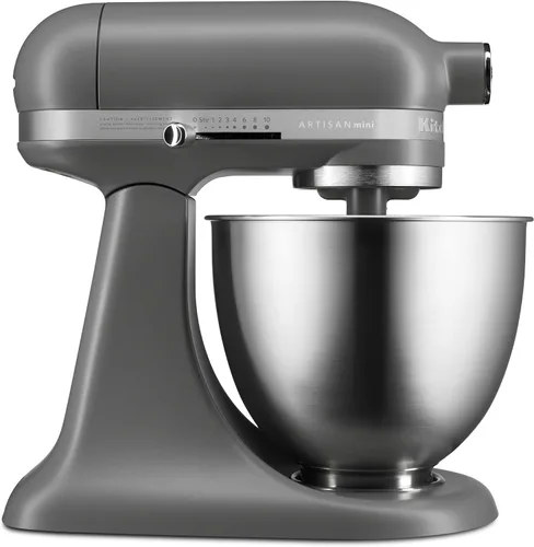 Vista 9 de KitchenAid KSM3311XAQ Artisan Mini Series Batidora de pie con cabezal inclinable, 3.5 cuartos, azul cielo aguamarina