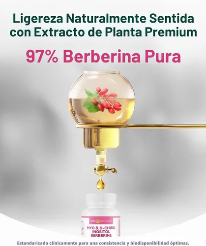 Vista 5 de Brillo interior Myo D-Chiro Inositol 40:1 Equilibrio hormonal de las mujeres 120 cápsulas