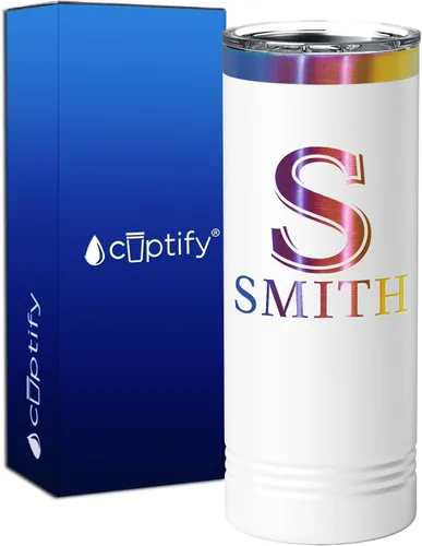 Vista 85 de Vaso personalizado de regalo de cumpleaños para mujeres y hombres, con monograma de escritura dividida, inicial y nombre grabado en negro, taza
