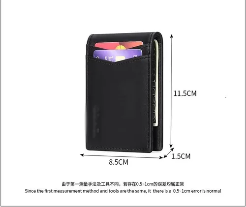 Vista 6 de CCBUY Tarjetero de cuero para hombre, tarjetero de crédito de negocios, tarjetero de identificación para hombre, clip de dinero