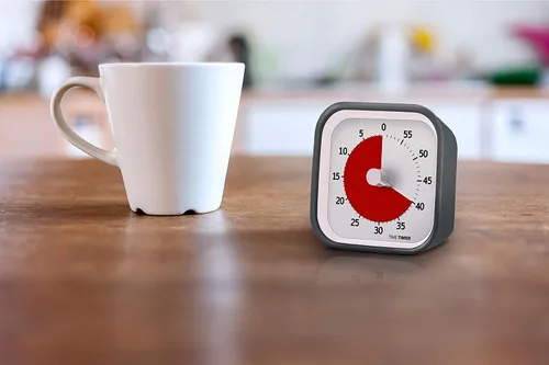 Vista 3 de TIME TIMER MOD (Charcoal), Un Temporizador Visual de Cuenta Regresiva de 60 Minutos para Aulas, Reuniones, Niños y Adultos, Herramienta de Oficina
