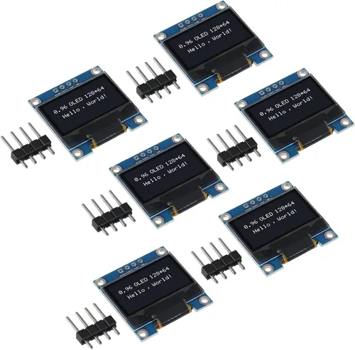 Vista 8 de Módulo de pantalla OLED I2C IIC 128X64 0.96 pulgadas módulo de pantalla SSD1315 pantalla con pines para Arduino UNO R3 STM - luz azul