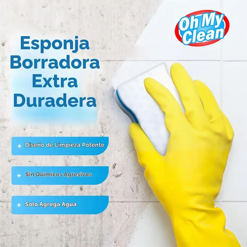 Vista 2 de Borrador de esponja mágica extra duradero (paquete de 100) - Almohadillas Depurador de espuma gruesa de ultra densidad para paredes, ducha, bañera