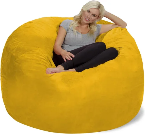 Vista 64 de Chill Sack Bean Bag Funda para silla, 3 pies, microgamuza - Oliva