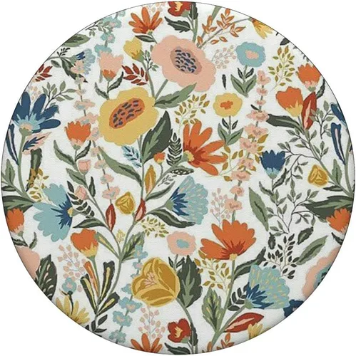 Vista 3 de Cute Floral Teal Hibiscus Pattern On White Pop PopSockets PopSockets PopGrip: Agarre intercambiable para teléfonos y tabletas