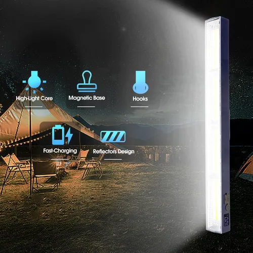 Vista 6 de LETOUR Barra de Luz Magnética, 11.81 pulgadas, 5000mAh 6000 Lúmenes Lámpara Portátil Recargable con 165 Bombillas LED Incorporadas, con Gancho