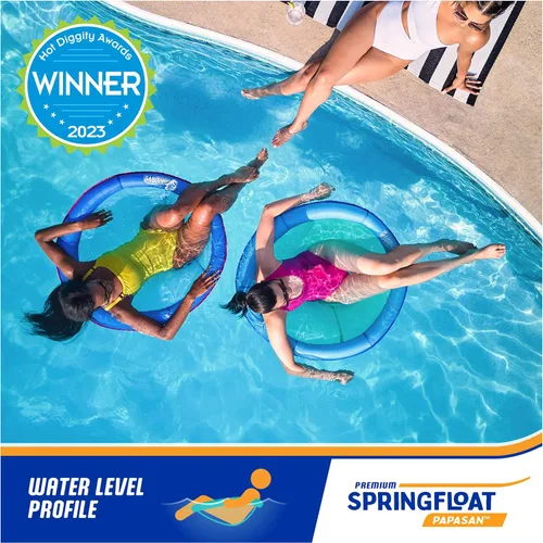 Vista 5 de [Usado] SwimWays Spring Float Premium Papasan Pool Lounger with Breathable Mesh Seat, Inflatable Pool Floats for Adults with Fast Inflation, for