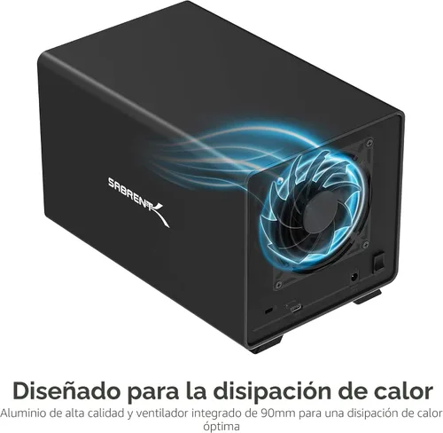 Vista 2 de SABRENT - Carcasa para disco duro USB-C de 4 bahías, estación de acoplamiento (DS-SC4B)