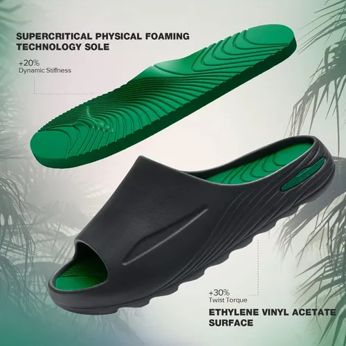 Vista 3 de FEINOAR Sandalias de baloncesto para hombre de tecnología suave con soporte de arco para alivio de fascitis plantar, recuperación deportiva, puntera