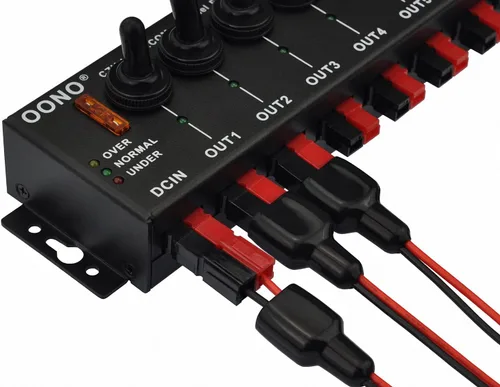 Vista 6 de Tira de fuente de distribuidor de divisor de alimentación de conector de 8 canales, con interruptor de control independiente de 8 canales